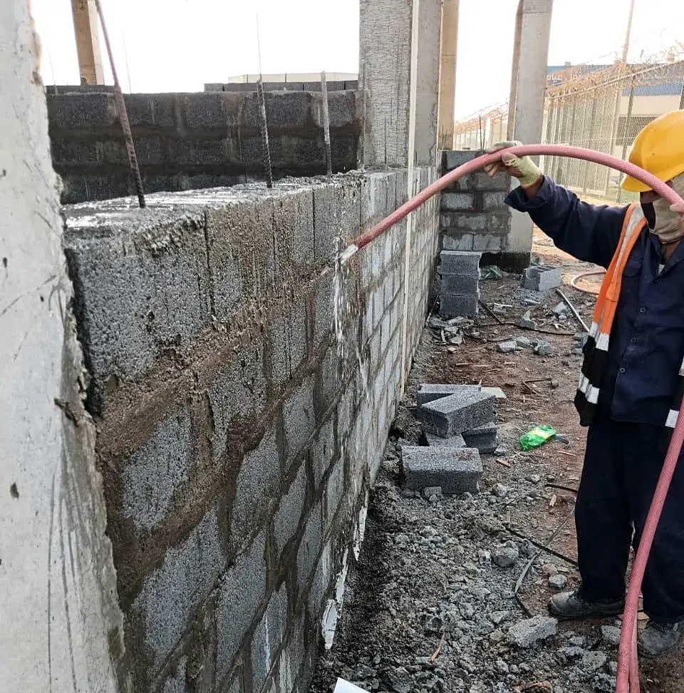 Curing blockwork with water