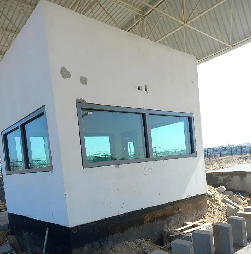 Completed guard house with tinted glazing