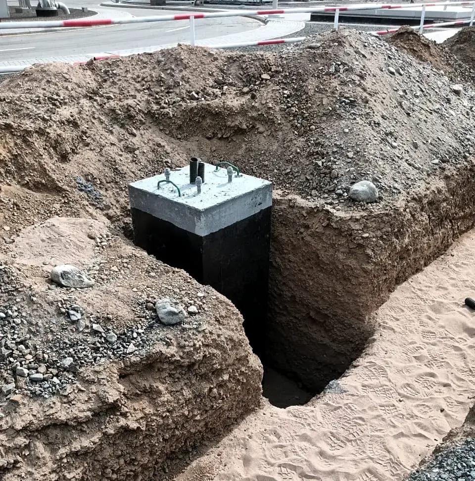 Installed handhole in the cable route